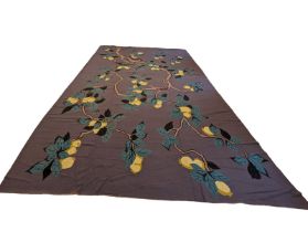 WITHDRAWN UNTIL THE 28TH OF MAY NEEDLEWORK LEMON TREE (1950-60) ALL WOOL CANVAS CARPET/RUG. (790 x