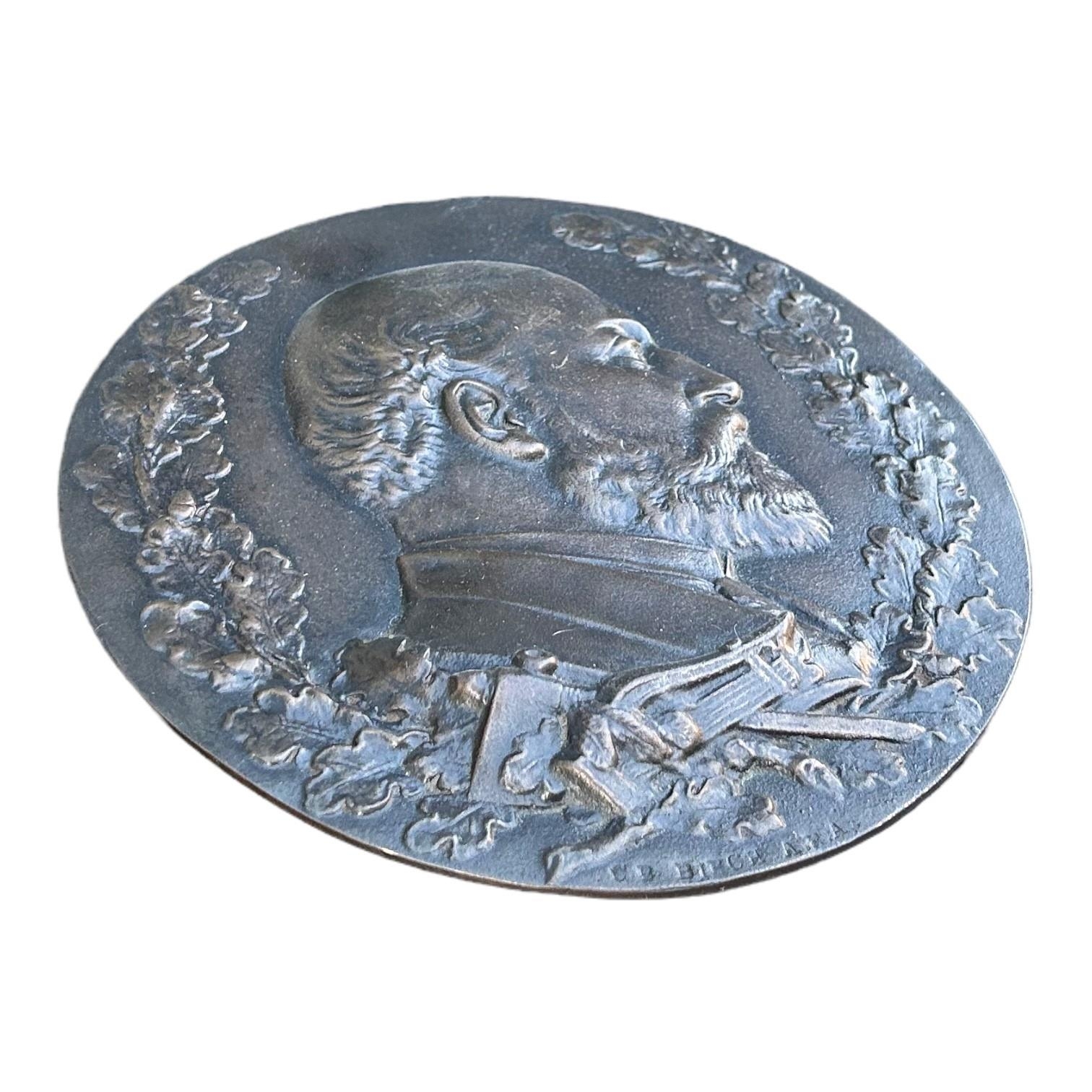 CHARLES BELL BIRCH, ARA, 1832 - 1894, A 19TH CENTURY BRITISH BRONZE RELIEF PLAQUE SHOWING THE BUST - Image 2 of 3