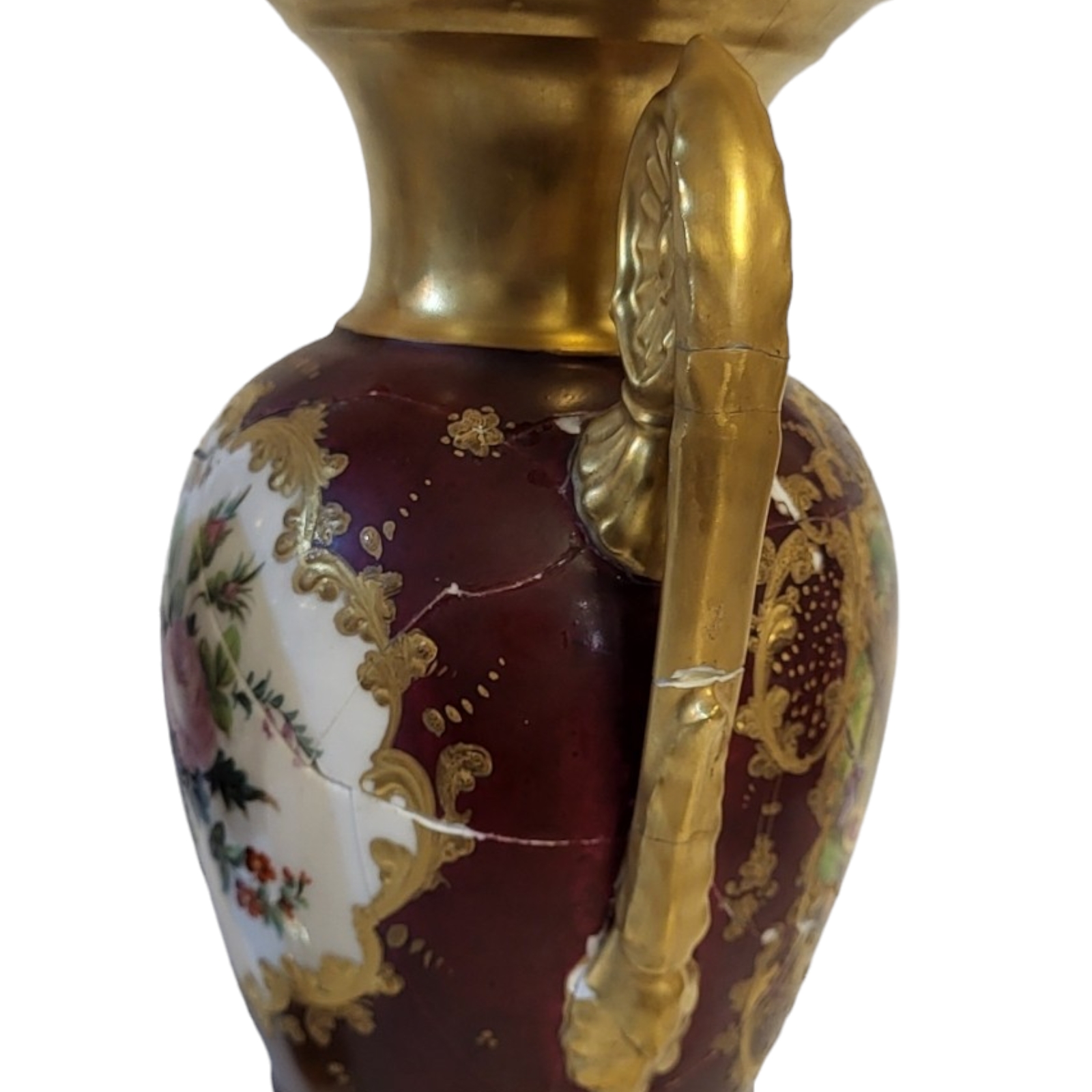 A PAIR OF EARLY 20TH CENTURY EMPIRE STYLE PARIS PORCELAIN JEWELLED TWIN HANDLED PEDESTAL VASES - Image 4 of 9