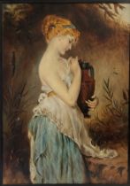 AFTER ROBERT JULIUS BEYSCHLAG, 1838 - 1903, OIL ON CANVAS Portrait, titled 'Psyche with an Urn',