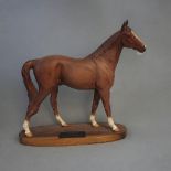 CONNOISSEUR MODEL BY BESWICK POTTERY MODEL OF THE MINSTREL, RACEHORSE OF THE YEAR, 1977 Winning