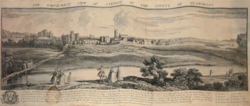 SAMUEL AND NATHAN BUCK,AN 18th CENTURY BLACK AND WHITE MAP ENGRAVING Titled 'The North West View