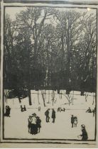 ERICH BÜTTNER, GERMAN, 1889 - 1936, WOODCUT Titled ‘Im Winter’, 1909, signed, framed and glazed. (