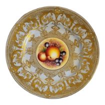 COOPER AND HIGGINS FOR ROYAL WORCESTER, A PAIR OF EARLY 20TH CENTURY JEWELLED CABINET PLATES Both