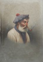 A PAIR OF 19TH CENTURY ITALIAN OIL ON CANVAS, PORTRAITS, A GENT SMOKING A PIPE AND A COMPANION