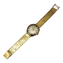 MISTAS, A VINTAGE 9CT GOLD GENT’S WATCH ON 18CT GOLD STRAP Marked number ‘3020’ to case, on