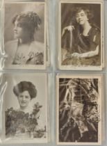 A COLLECTION OF EARLY 20TH CENTURY THEATRICAL POSTCARDS Many of which are signed to Miss Ethel