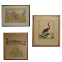 A COLLECTION OF THREE 19TH CENTURY HAND COLOURED ENGRAVINGS Comprising a satirical print titled '