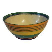 CLARICE CLIFF OR NEWPORT POTTERY ART DECO BOWL OF CIRCULAR FORM Exterior painted in coloured enamels