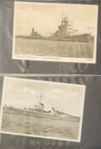 FOLDER OF WWII GERMAN POSTCARDS Folder of WWII German postcards, many dated during WW2 and with some