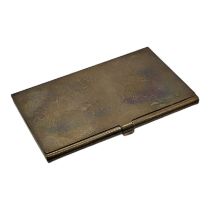A 20TH CENTURY SILVER CALLING CARD CASE Rectangular form with hinged lid and engraved initials,
