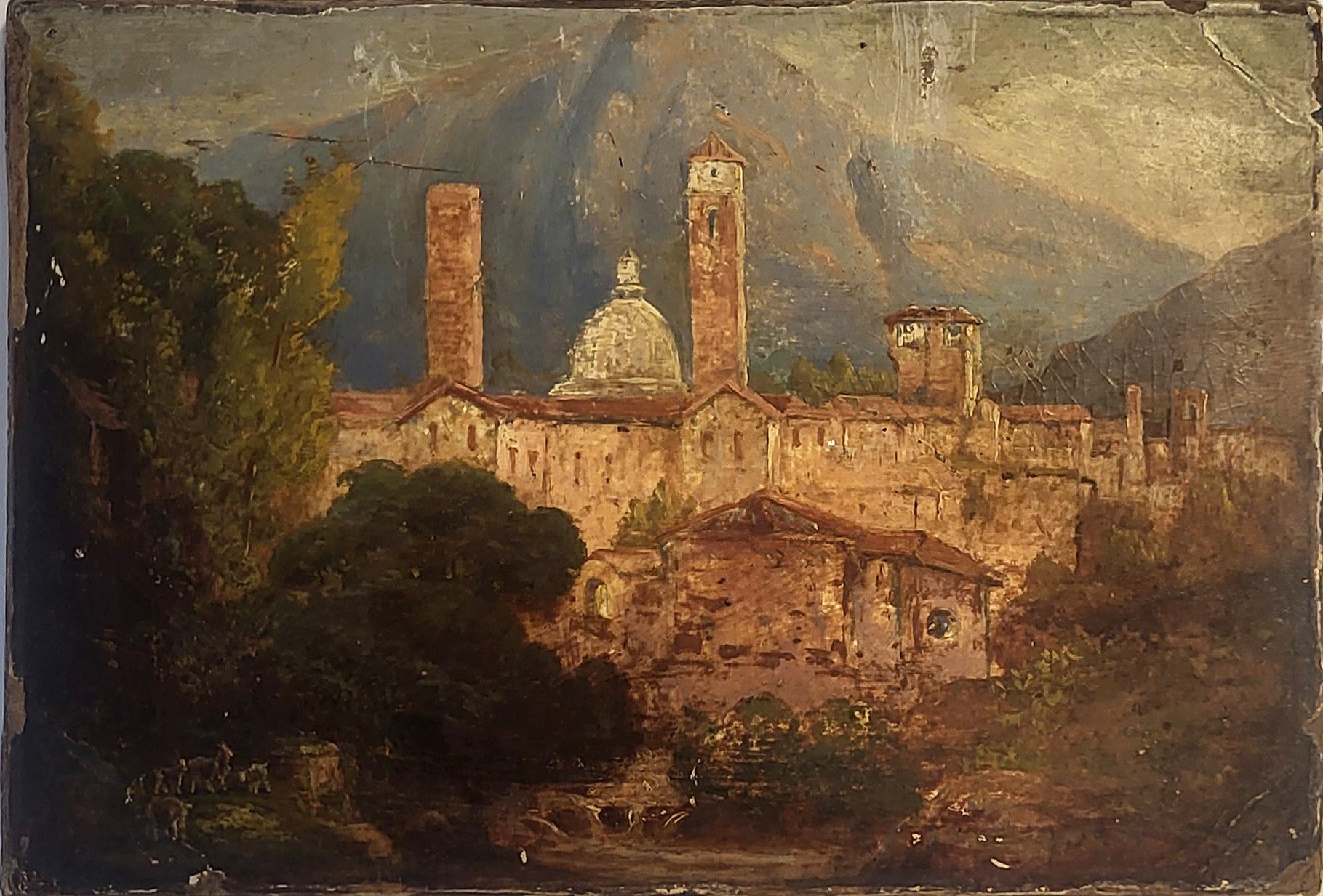 ATT. JOHN FREDERICK LEWIS, 1805 - 1876, OIL ON CANVAS Landscape view, Cathedral Santa Maria del - Image 3 of 7