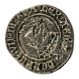 A KING HENRY VII, 1457 - 1509, A REPLICA SILVER HALF GROAT HAMMERED COIN Bearing portrait bust and
