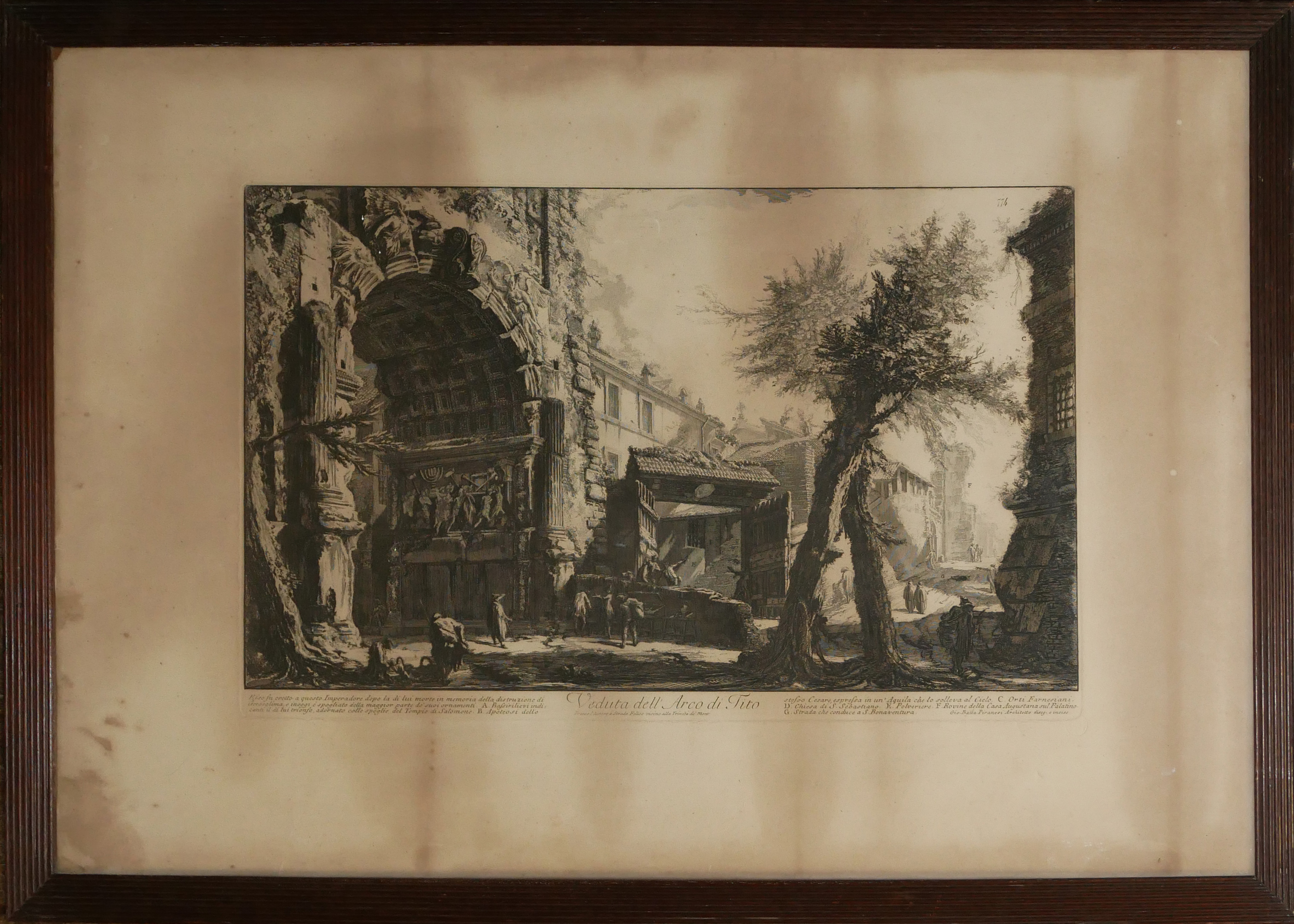 AFTER GIOVANNI BATTISTA PIRANESI, 1720 - 1788, AN ITALIAN BLACK AND WHITE LANDSCAPE ENGRAVING Titled - Image 2 of 5