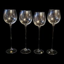 MOSER, CZECHOSLOVAKIA OF KARLOVY VARY FACTORY, A BOXED SET OF FOUR CRYSTAL GLASS SLIM GENTLEMAN