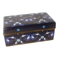 A CHINESE LATE QING DYNASTY CLOISONNÉ BOX AND COVER Decorated with symmetrical floral branches and