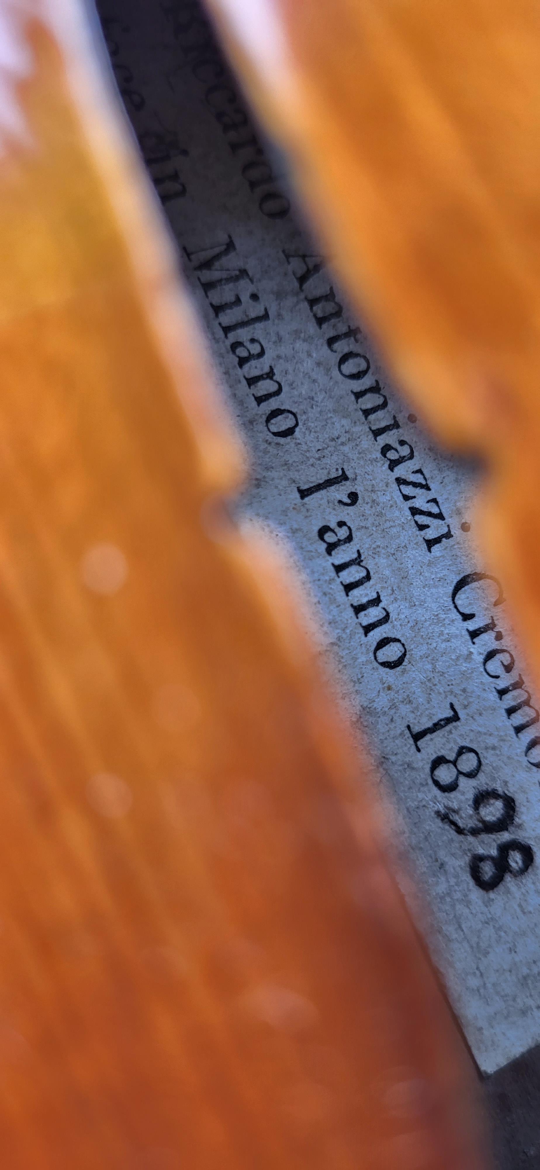 A RARE RICCARDO ANTONIAZZI CREMONESE FECE IN MILANO L’ANNO 1898 VIOLIN Internal Label, colour dark - Bild 18 aus 20