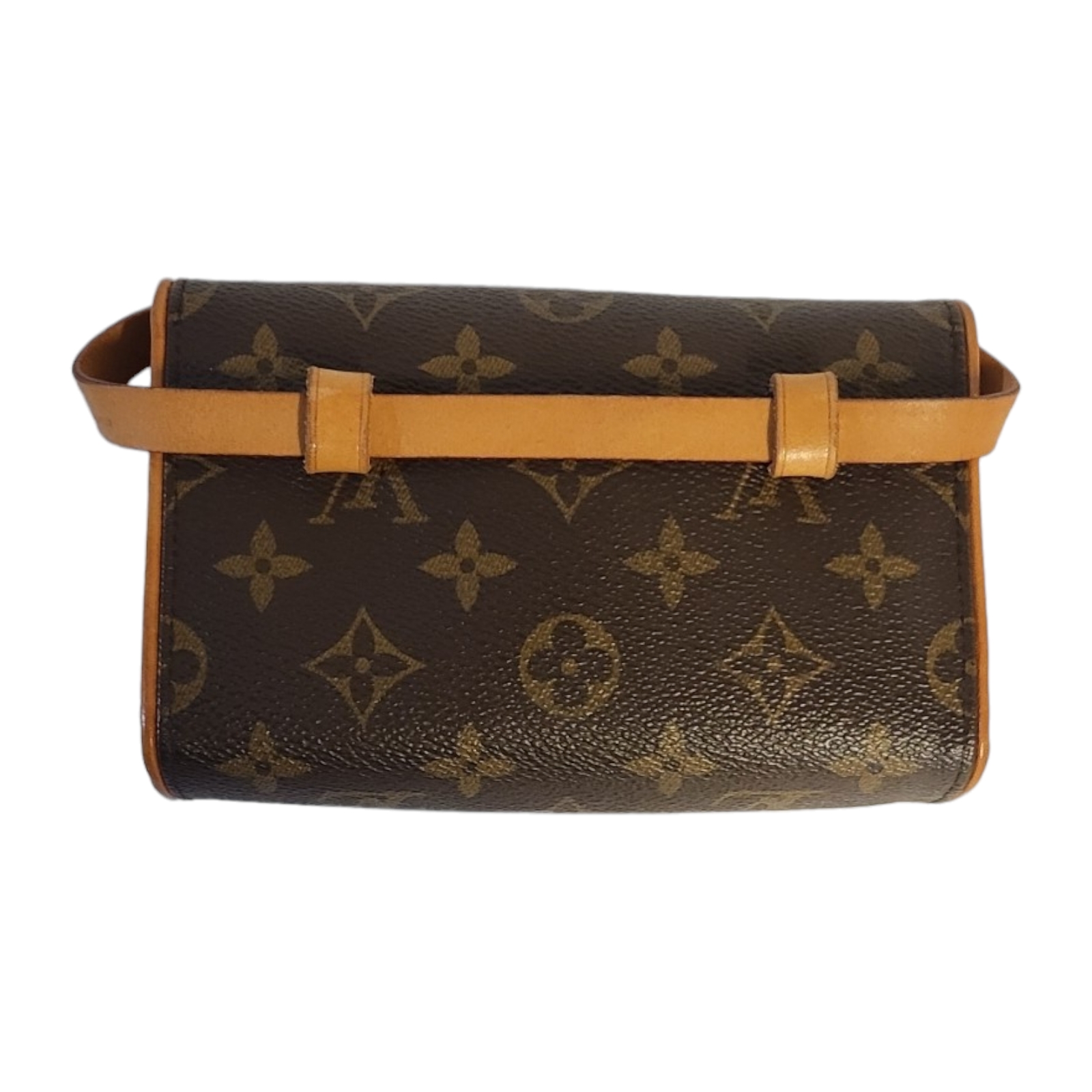 LOUIS VUITTON, A VINTAGE BROWN LEATHER CLUTCH PURSE Having a single handle and LV monogram, in a - Image 2 of 9