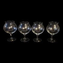 MOSER, CZECHOSLOVAKIA OF KARLOVY VARY FACTORY, A BOXED SET OF FOUR CRYSTAL GLASS MAGNUM SIZE