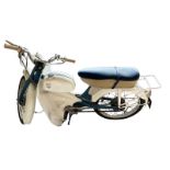 A 1960’S NSU 49CC QUICKLY MOPED With blue and white livery, cushioned leather seat, petrol, taxation