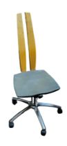 ALUN HESLOP, B. 1971, A CRE SEAT INSPIRED OFFICE CHAIR With twin blade back, upholstered seat, on