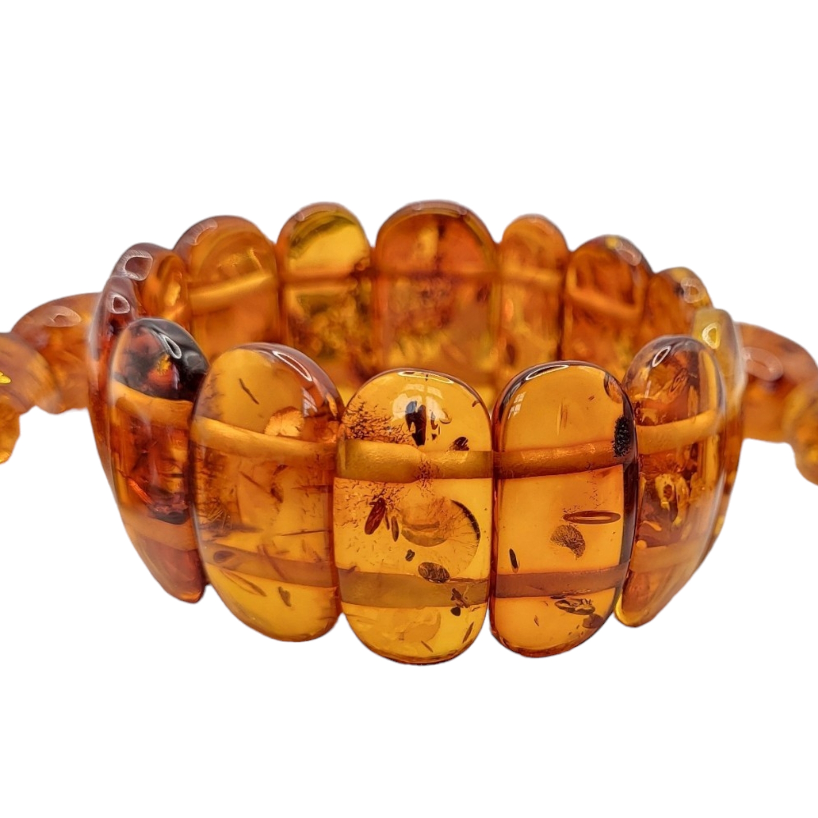 A VINTAGE BALTIC AMBER NECKLACE AND BRACELET Graduated beads with Continental silver clasp, together - Image 4 of 5