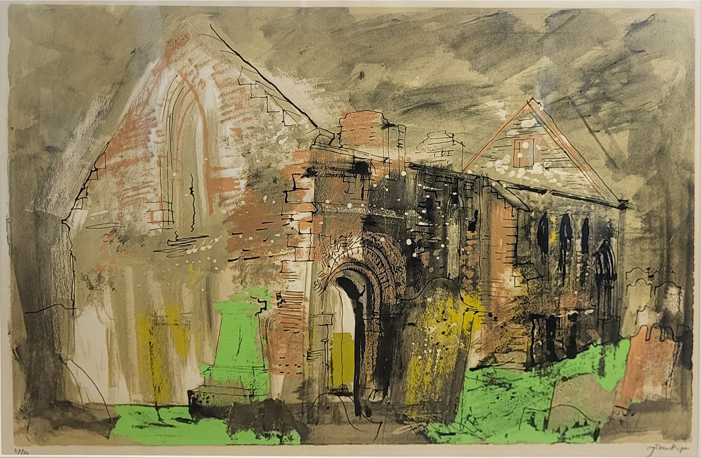 JOHN PIPER, ENGLISH, 1903 - 1992, LIMITED EDITION (37/70) SCREENPRINT IN COLOURS Titled: ‘Whithorn - Bild 2 aus 7