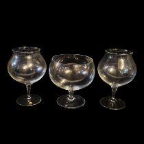 MOSER, CZECHOSLOVAKIA OF KARLOVY VARY FACTORY, A PAIR OF BOXED CRYSTAL GLASS MAGNUM SIZE BRANDY TYPE