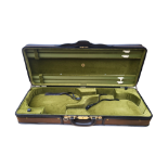 ATTRIBUTED TO M.A. GORDGE, A 20TH CENTURY DOUBLE VIOLIN CASE With brown canvas cover and green