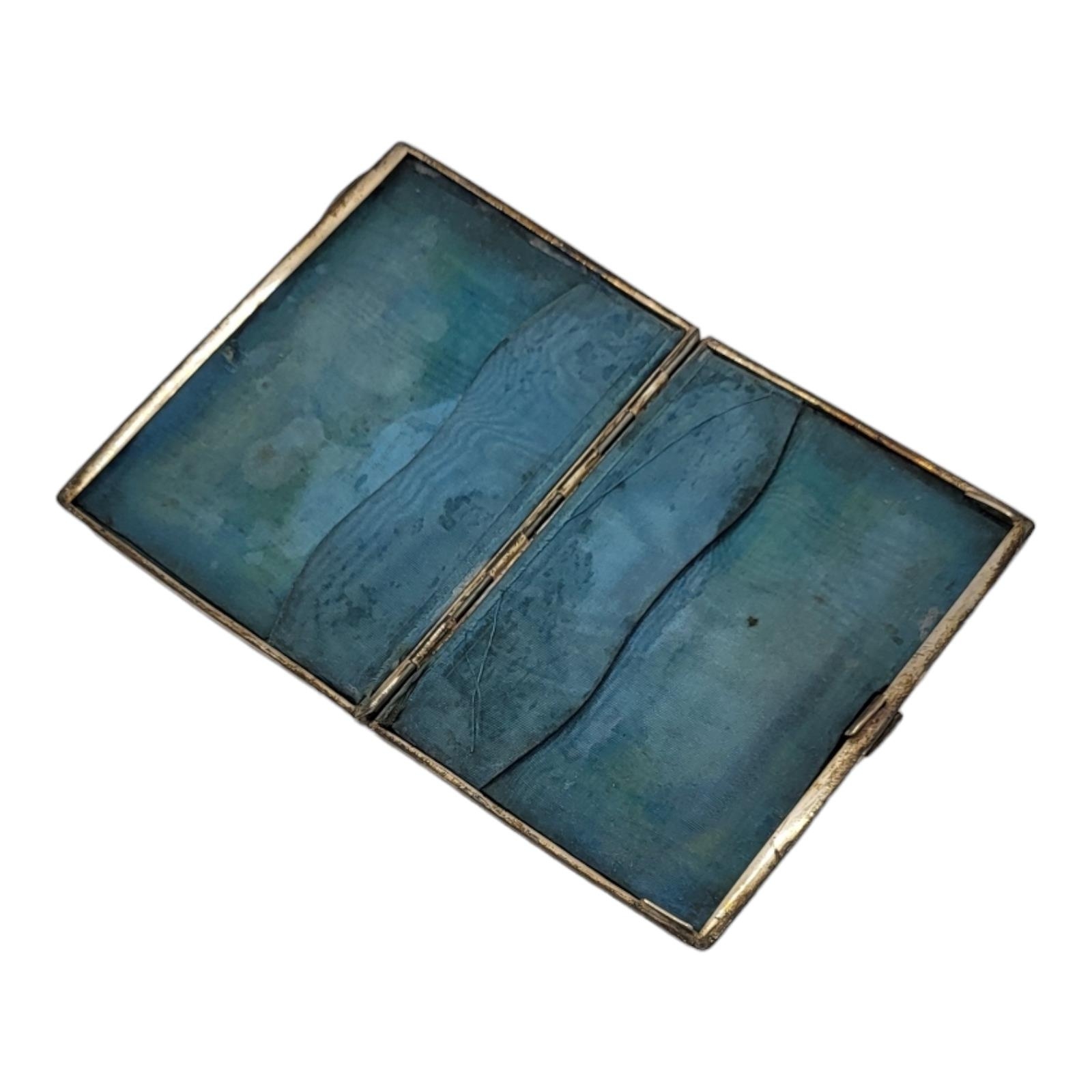 A VICTORIAN SILVER RECTANGULAR CARD CASE With engraved scrolled decoration and fitted silk interior, - Image 5 of 5