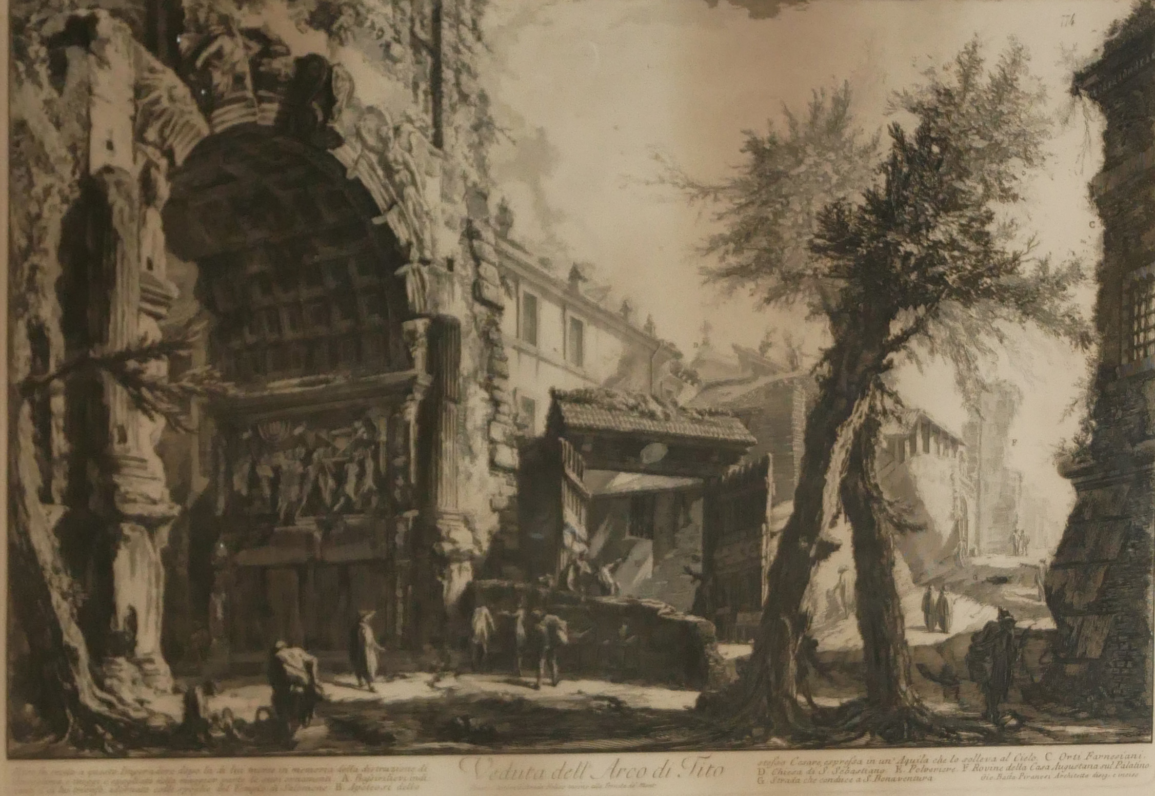 AFTER GIOVANNI BATTISTA PIRANESI, 1720 - 1788, AN ITALIAN BLACK AND WHITE LANDSCAPE ENGRAVING Titled