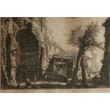 AFTER GIOVANNI BATTISTA PIRANESI, 1720 - 1788, AN ITALIAN BLACK AND WHITE LANDSCAPE ENGRAVING Titled