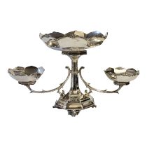 AN ATTRACTIVE LATE EDWARDIAN SOLID HALLMARKED SILVER TABLE EPERGNE By William Hutton & Sons Ltd,
