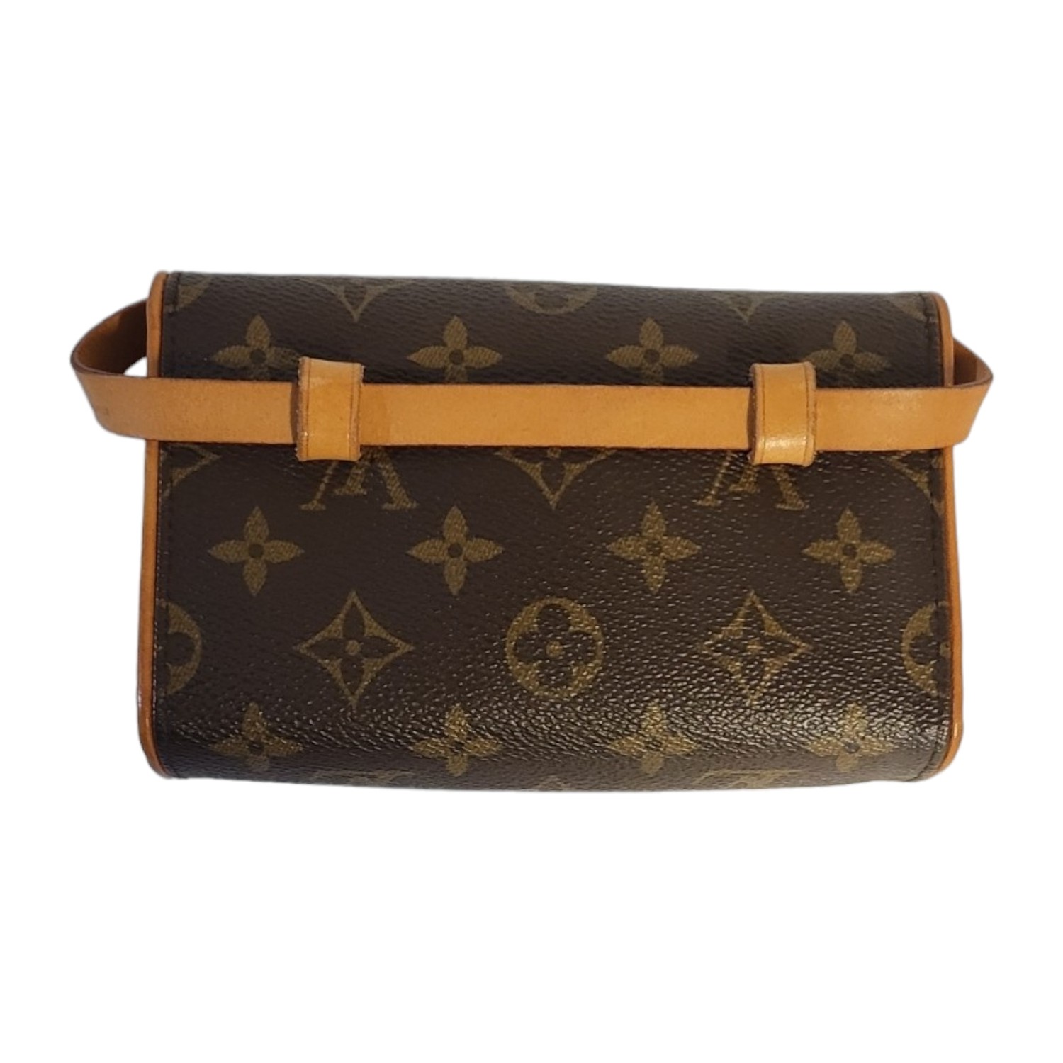 LOUIS VUITTON, A VINTAGE BROWN LEATHER CLUTCH PURSE Having a single handle and LV monogram, in a - Image 3 of 9