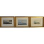 TWO 19TH CENTURY WATERCOLOUR MINIATURES, LANDSCAPES, FISHING BOATS NEAR VENICE Titled 'Murano' and a