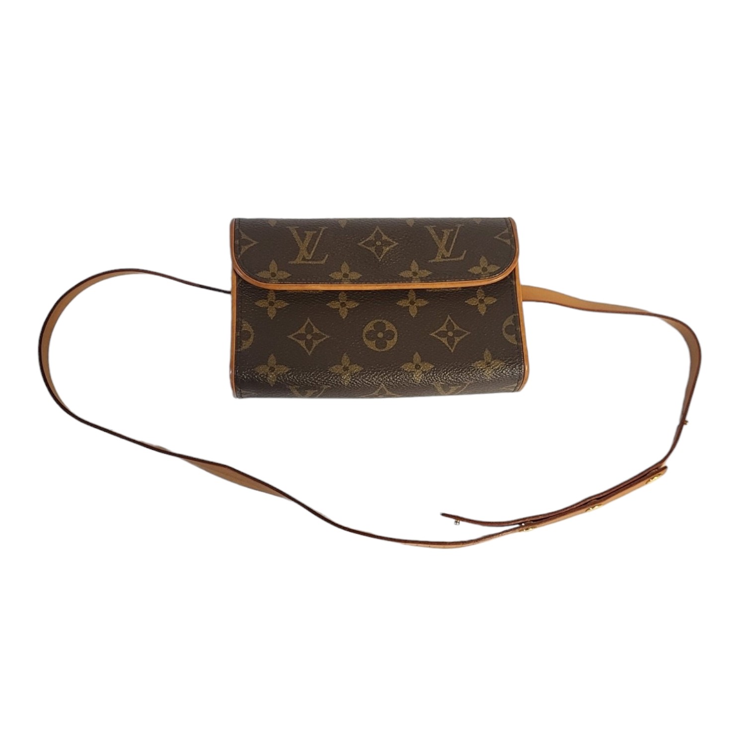 LOUIS VUITTON, A VINTAGE BROWN LEATHER CLUTCH PURSE Having a single handle and LV monogram, in a - Image 5 of 9