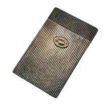 AN EARLY 20TH CENTURY CONTINENTAL WHITE METAL CALLING CARD CASE Rectangular form with reeded design.