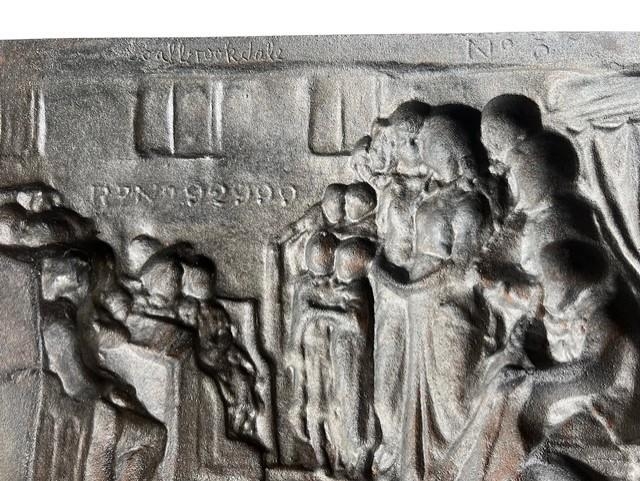 COALBROOKDALE CO., BLACKSMITHS IN THE CHAPEL, A PAIR OF PATINATED CAST IRON PANELS Signed front - Image 3 of 4