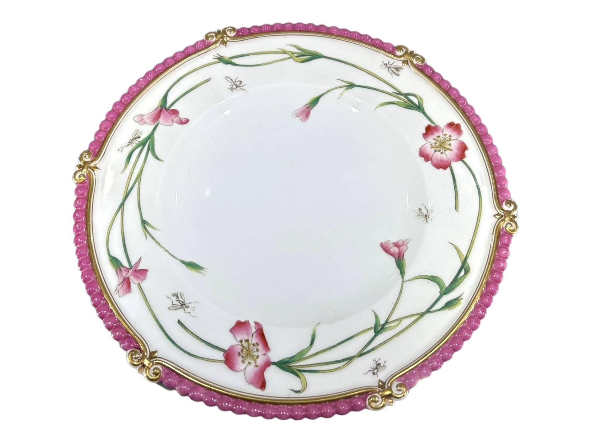 T.C. BROWN-WESTHEAD MOORE & CO., A 19TH CENTURY VICTORIAN PORCELAIN DESSERT TAZZAS AND PLATES - Image 4 of 5