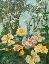 JACQUELINE PIETERSEN, 1899 - 1984, 20TH CENTURY OIL ON CANVAS Still life of flowers and trees,