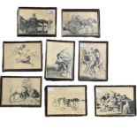 AFTER EDMUND BLAMPIED, A COLLECTION OF EIGHT PRINTS To include horse driving carts and figures in