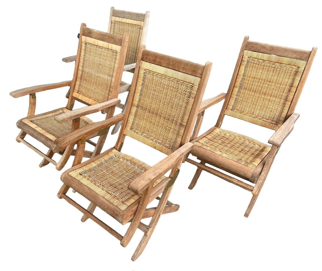 A SET OF FOUR WESTMINSTER TEAK FOLDING GARDEN CHAIRS. - Image 2 of 2