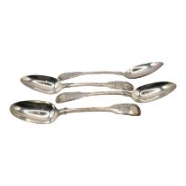SAMUEL HAYNE & DUDLEY CATER, THREE GEORGIAN SILVER SPOONS Hallmarked London, 1836, together with