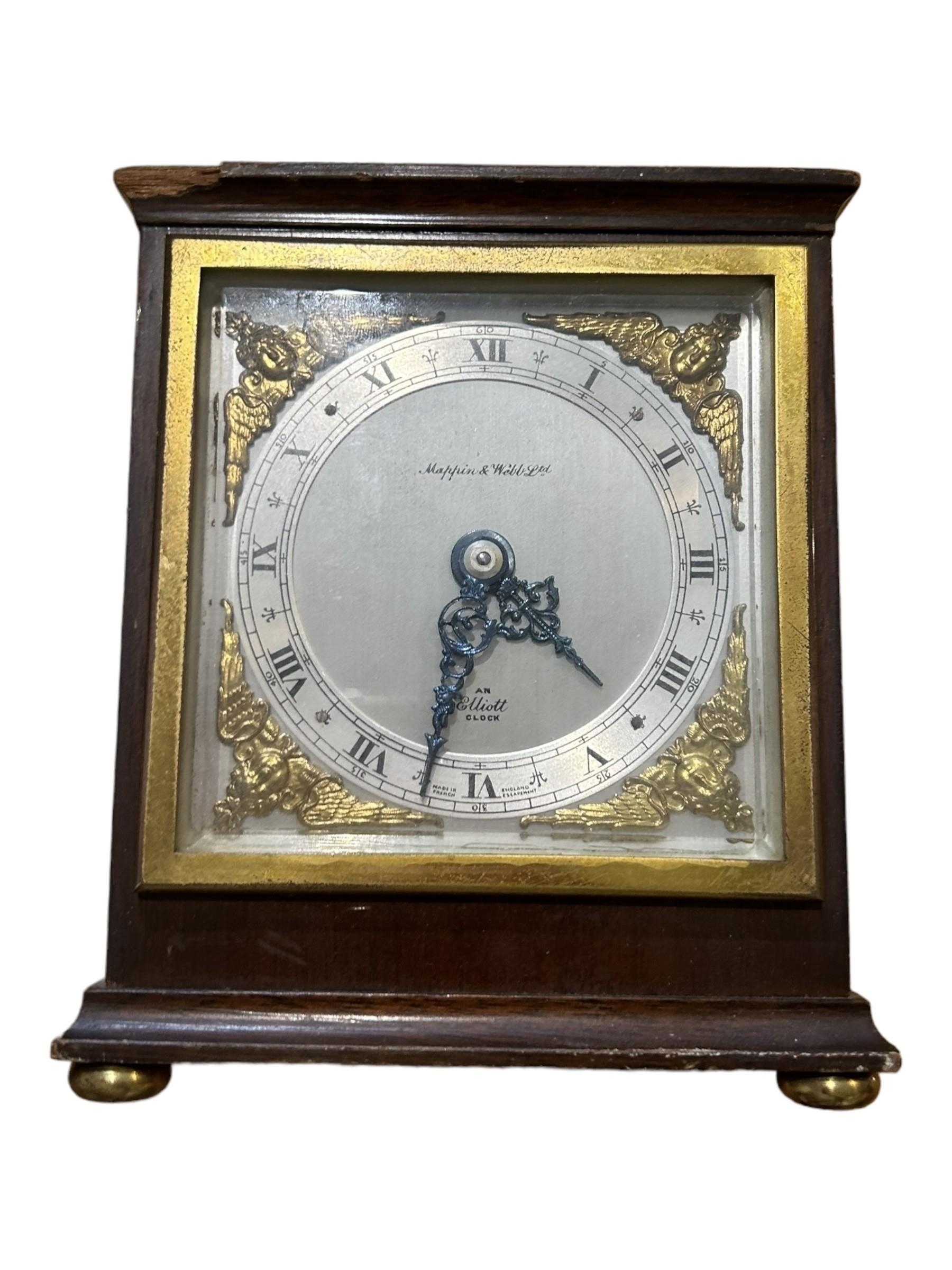 MAPPIN & WEBB, 20TH CENTURY MANTEL/DESK CLOCK Together with a 20th Century clock dial, mechanism, - Image 3 of 3