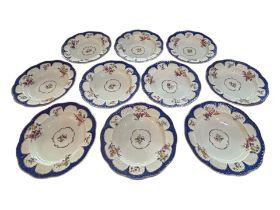 (POSSIBLY LUDWIGSBURG) A COLLECTION OF TEN LATE 19TH/EARLY 20TH CENTURY PORCELAIN SHALLOW BOWLS