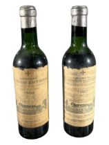 CHATEAU LA MISSION HAUT-BRION, TWO BOTTLES OF RED 1960 BOTTLES OF WINE. BORDEAUX, FRANCE.