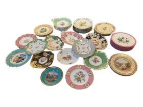 A COLLECTION OF 19TH CENTURY AND LATER CABINET PLATES, TAZZAS AND DISHES To include examples from