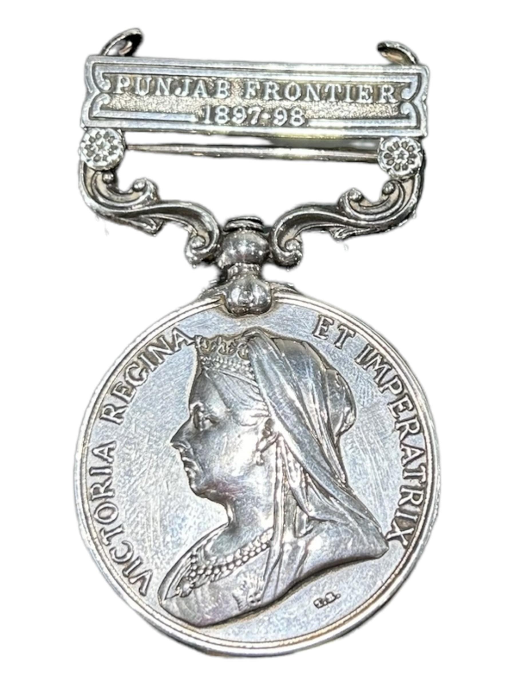 19TH CENTURY INDIA MEDAL, 1897 - 1898, PUNJAB FRONTIER, TOGETHER WITH A COLLECTION OF OTHER MILITARY - Image 5 of 6