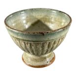 ATTRIBUTED RICHARD BATTERHAM, 1936 - 2021, A 20TH CENTURY STUDIO POTTERY STONEWARE FOOTED BOWL