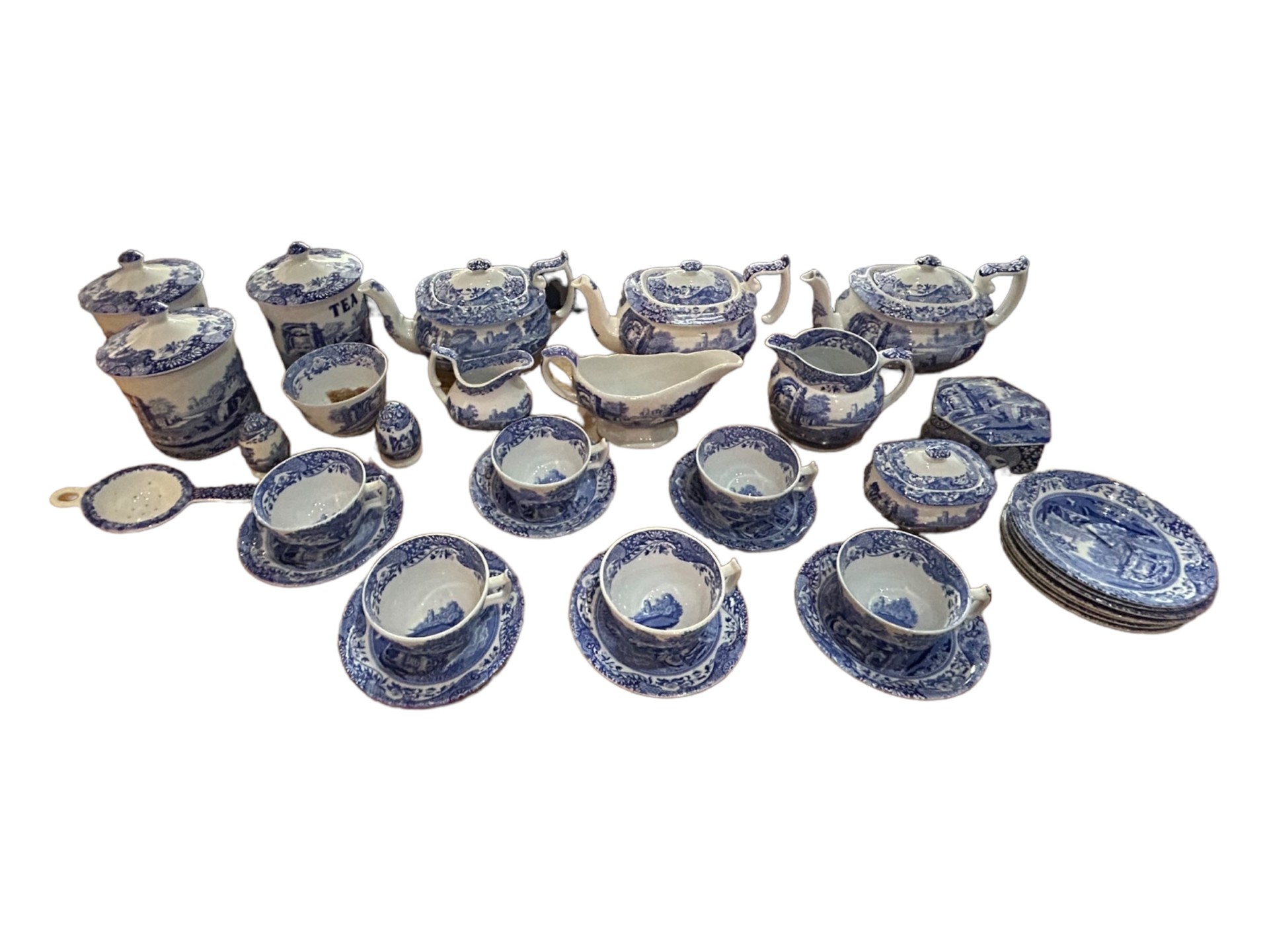 SPODE, LARGE COLLECTION OF 19TH CENTURY BLUE AND WHITE STONEWARE PORCELAIN ITEMS, TO INCLUDE A - Bild 2 aus 7